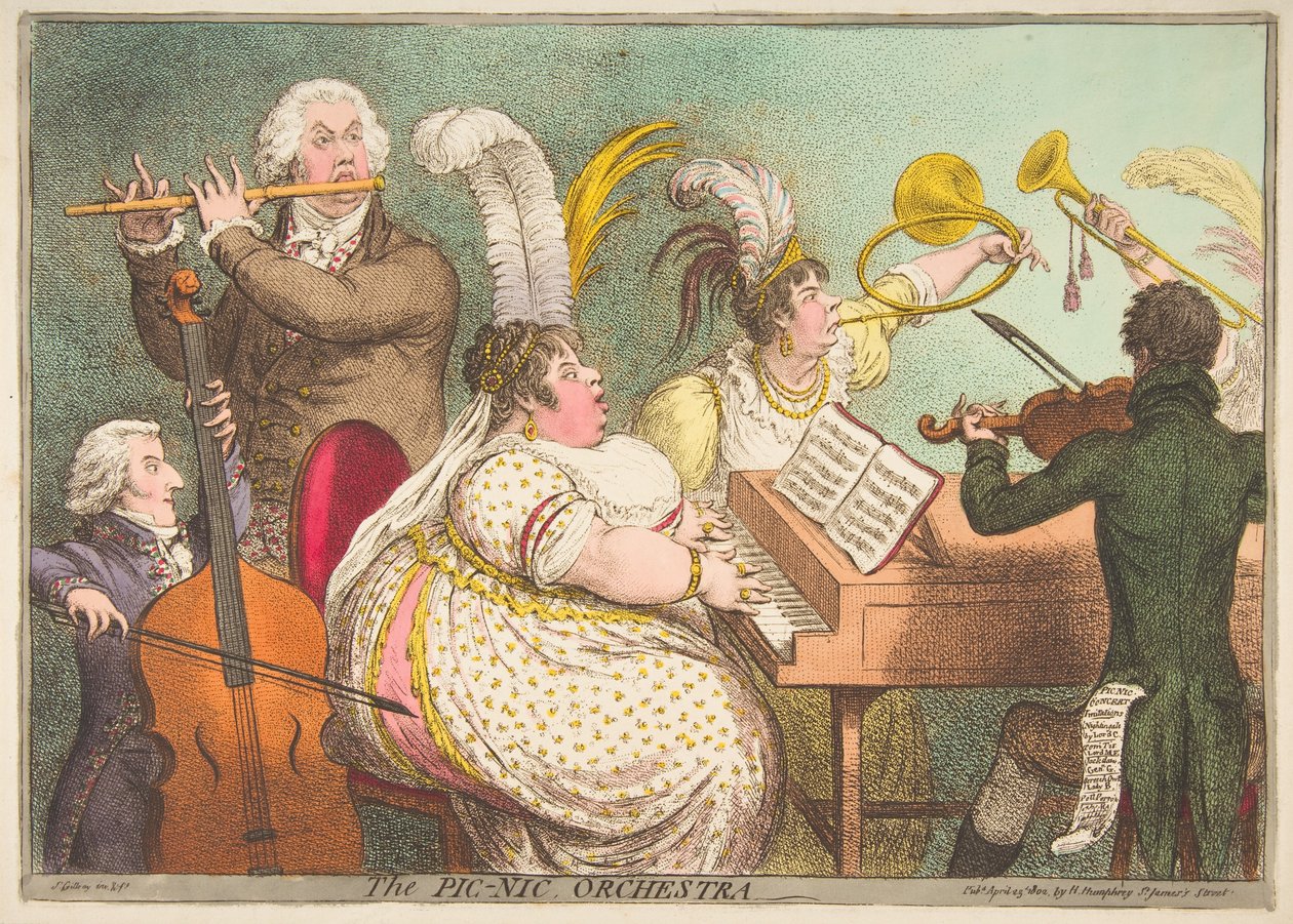 Orkiestra Pic-Nic, 23 kwietnia 1802. autorstwa James Gillray
