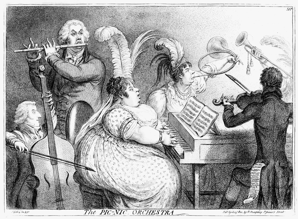 Orkiestra Pic-Nic, James Gilray, 1802 autorstwa James Gillray