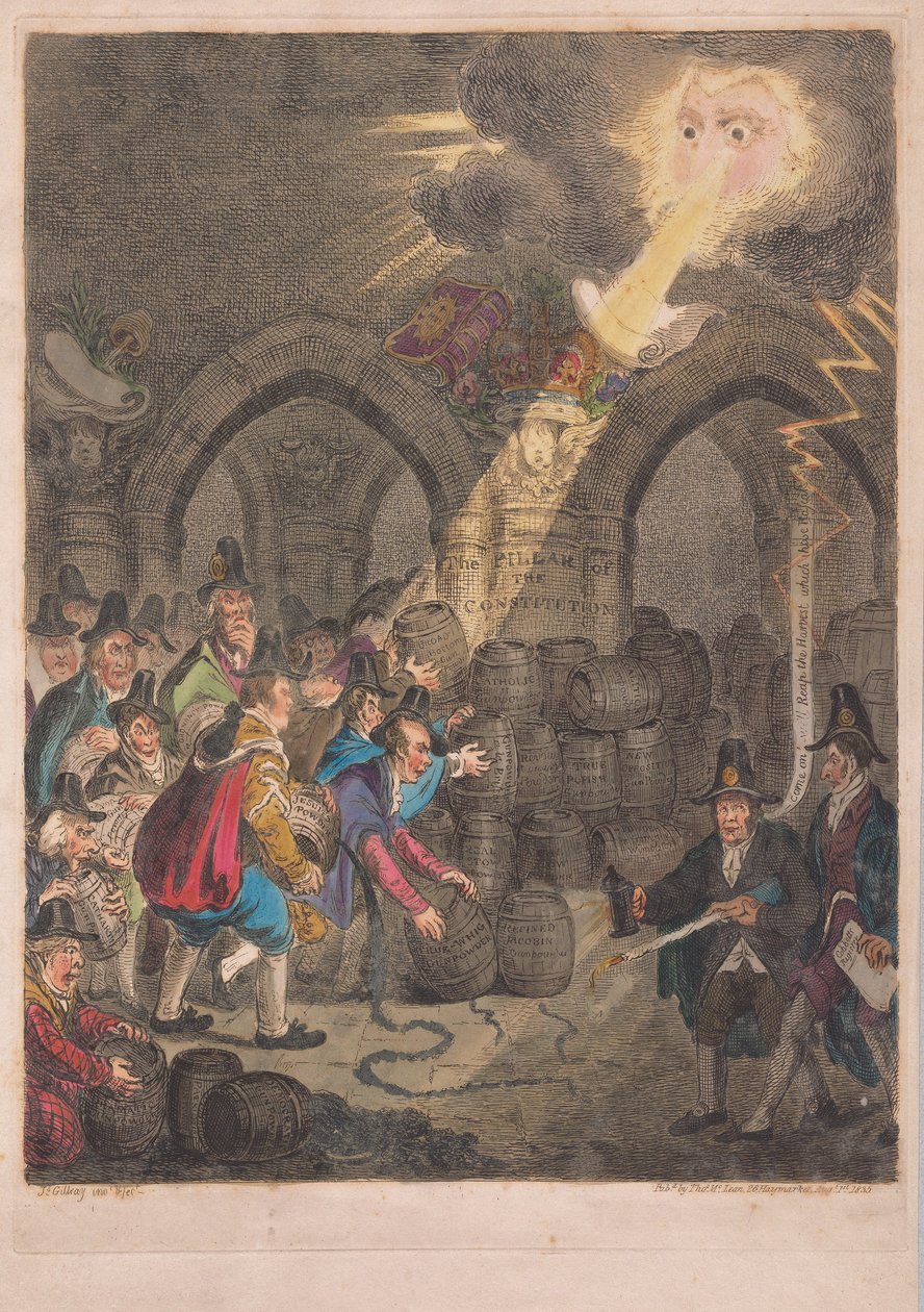 Filar Konstytucji, wyd. 1835 (grawerowanie ręcznie kolorowane) autorstwa James Gillray