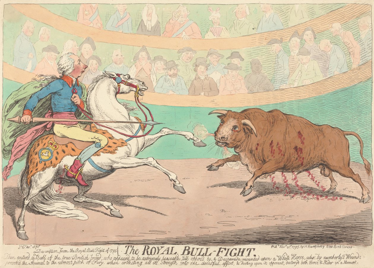 Der königliche Stierkampf autorstwa James Gillray