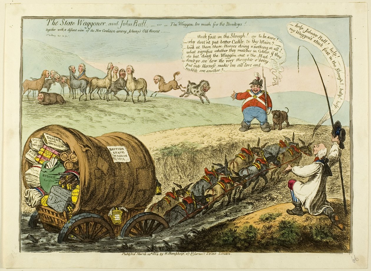 Stan Waggoner i John Bull autorstwa James Gillray