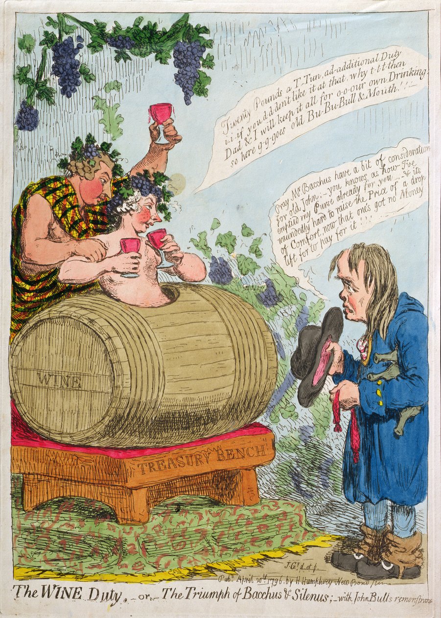 The Wine Duty lub The Triumph of Bacchus and Silenus with John Bull