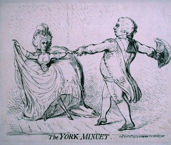 York Menuet, wydany przez Hannah Humphrey w 1791 (akwaforta) autorstwa James Gillray