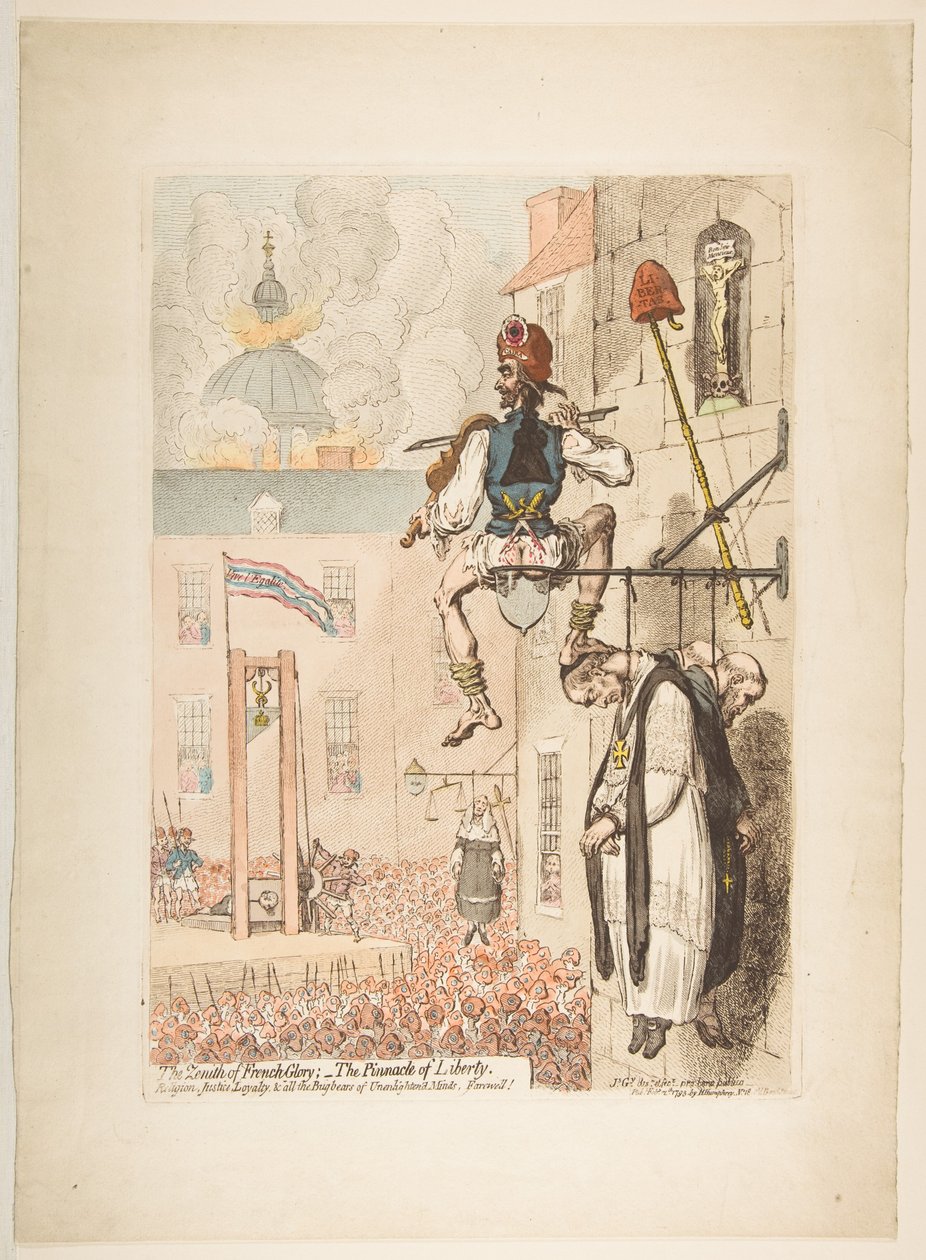 Zenit francuskiej chwały, szczyt wolności, 12 lutego 1793 r. autorstwa James Gillray