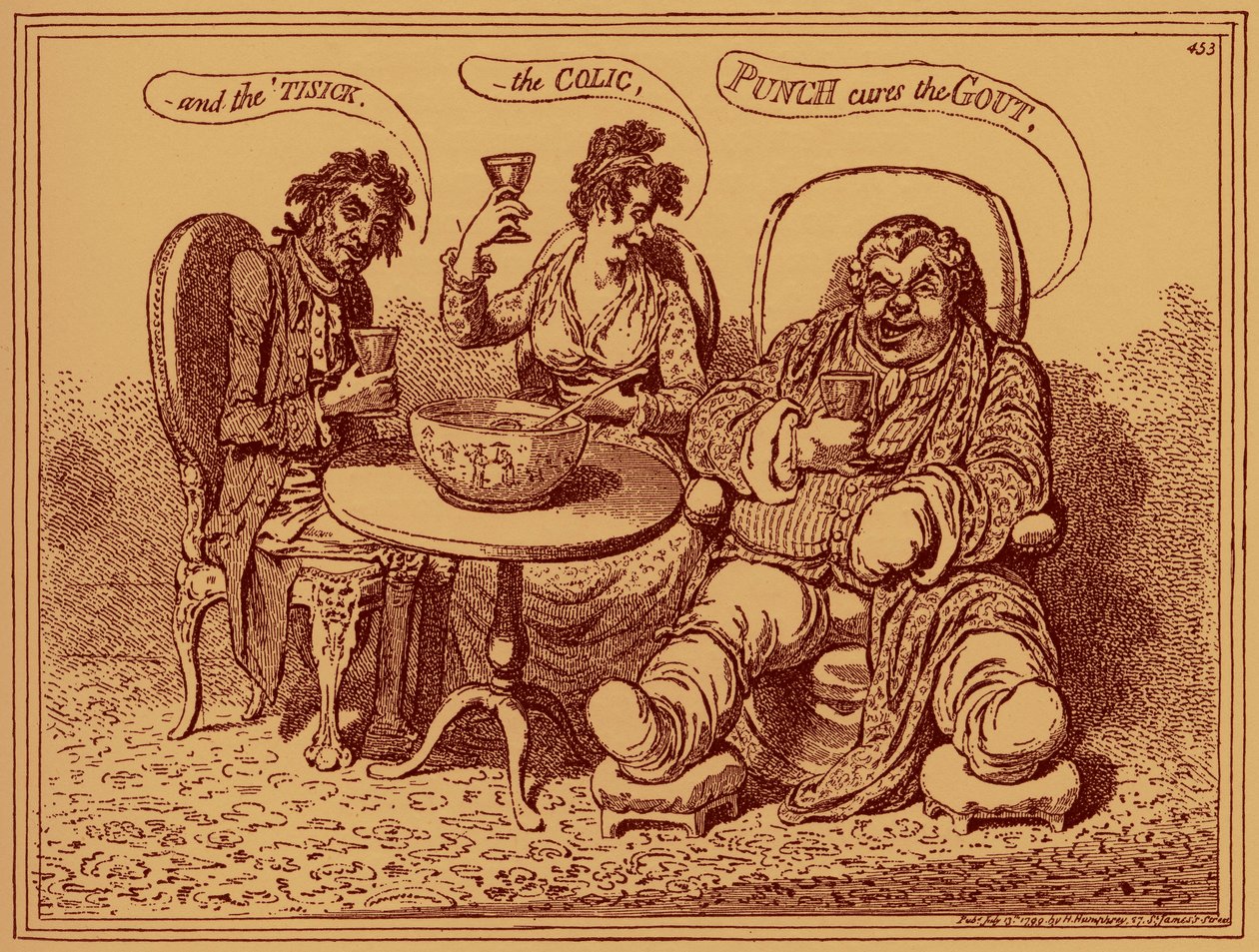 „Zniszczenia mocnego napoju” - karykatura autorstwa James Gillray