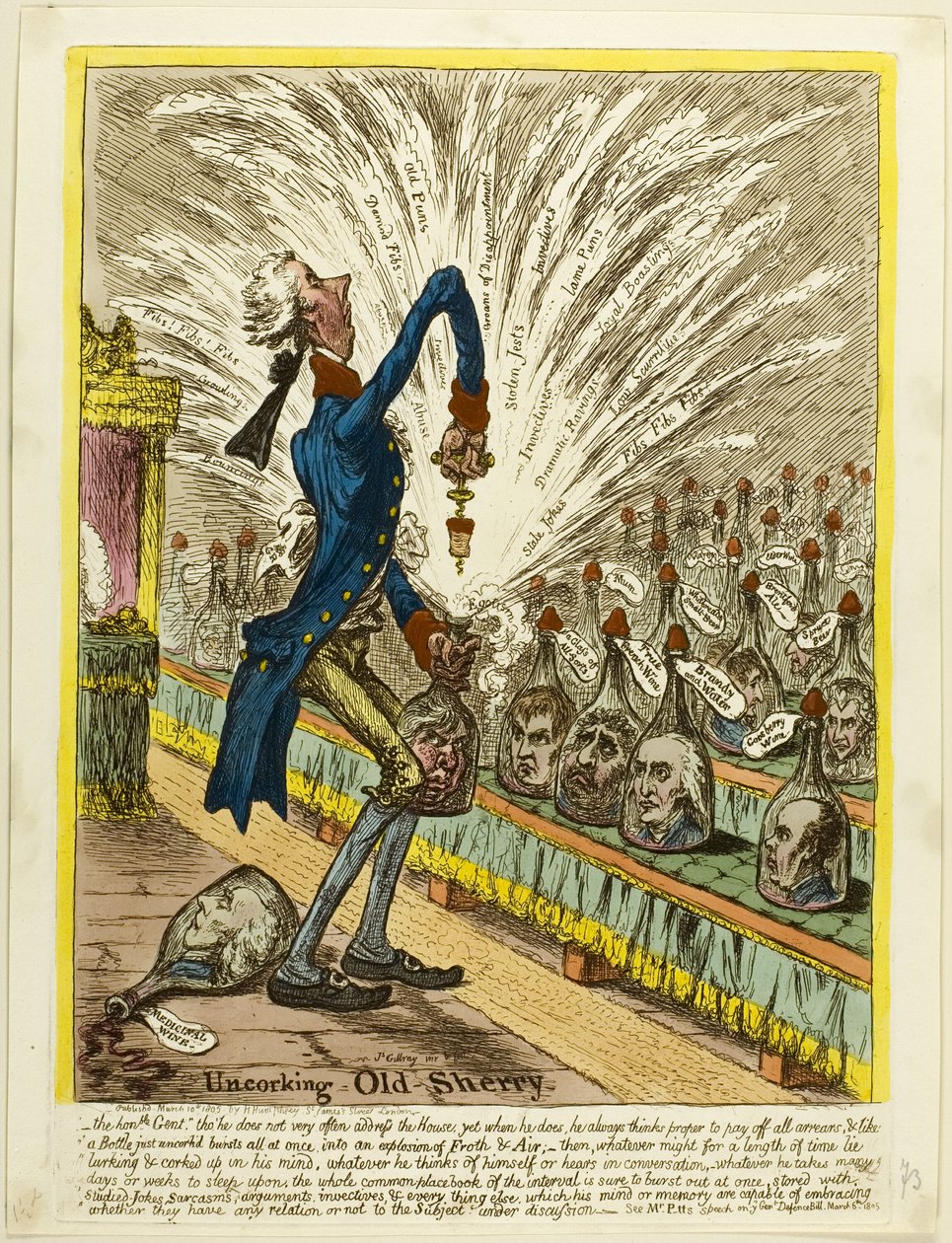 Odkorkowanie starej Sherry autorstwa James Gillray