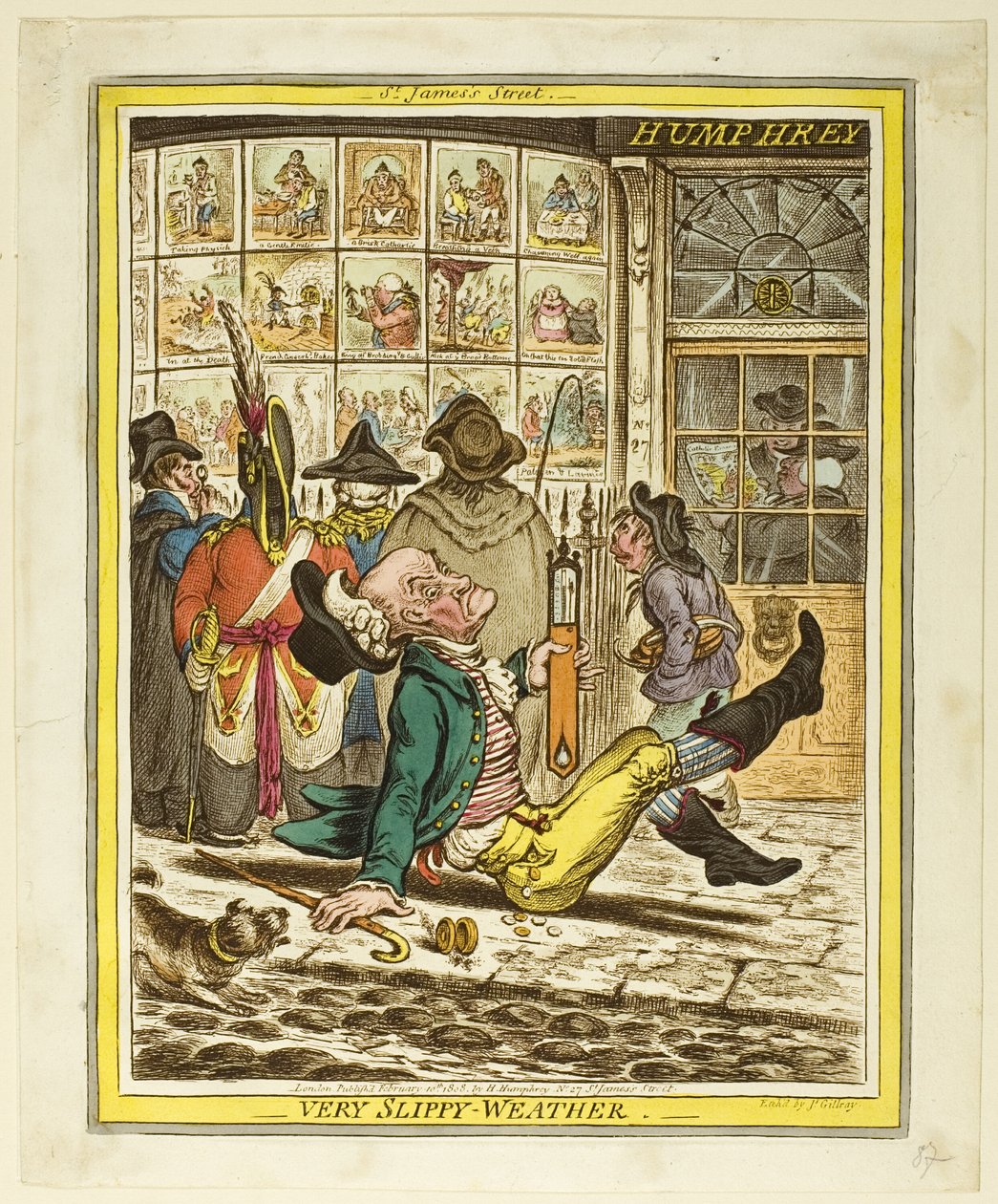 Bardzo śliska pogoda autorstwa James Gillray