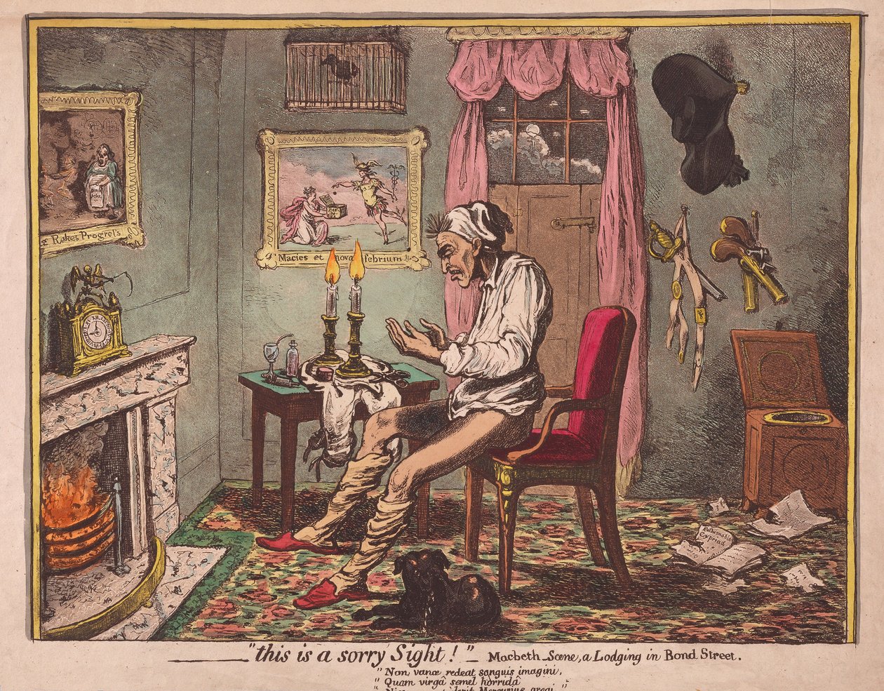 ?.to przepraszam widok! Pub. 1786 (ręcznie kolorowane grawerowanie) autorstwa James Gillray