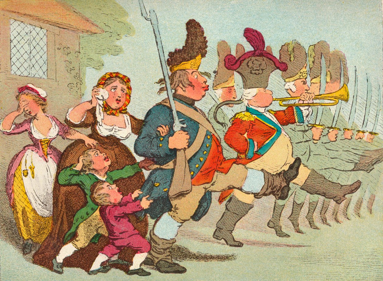 Jan Bull jadący na wojny, XVIII w., 1902 r. autorstwa James Gilray