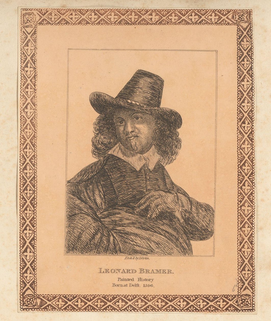Portret van Leonaerta Bramera Leonard Bramer (tytuł na obiekcie) autorstwa James Girtin