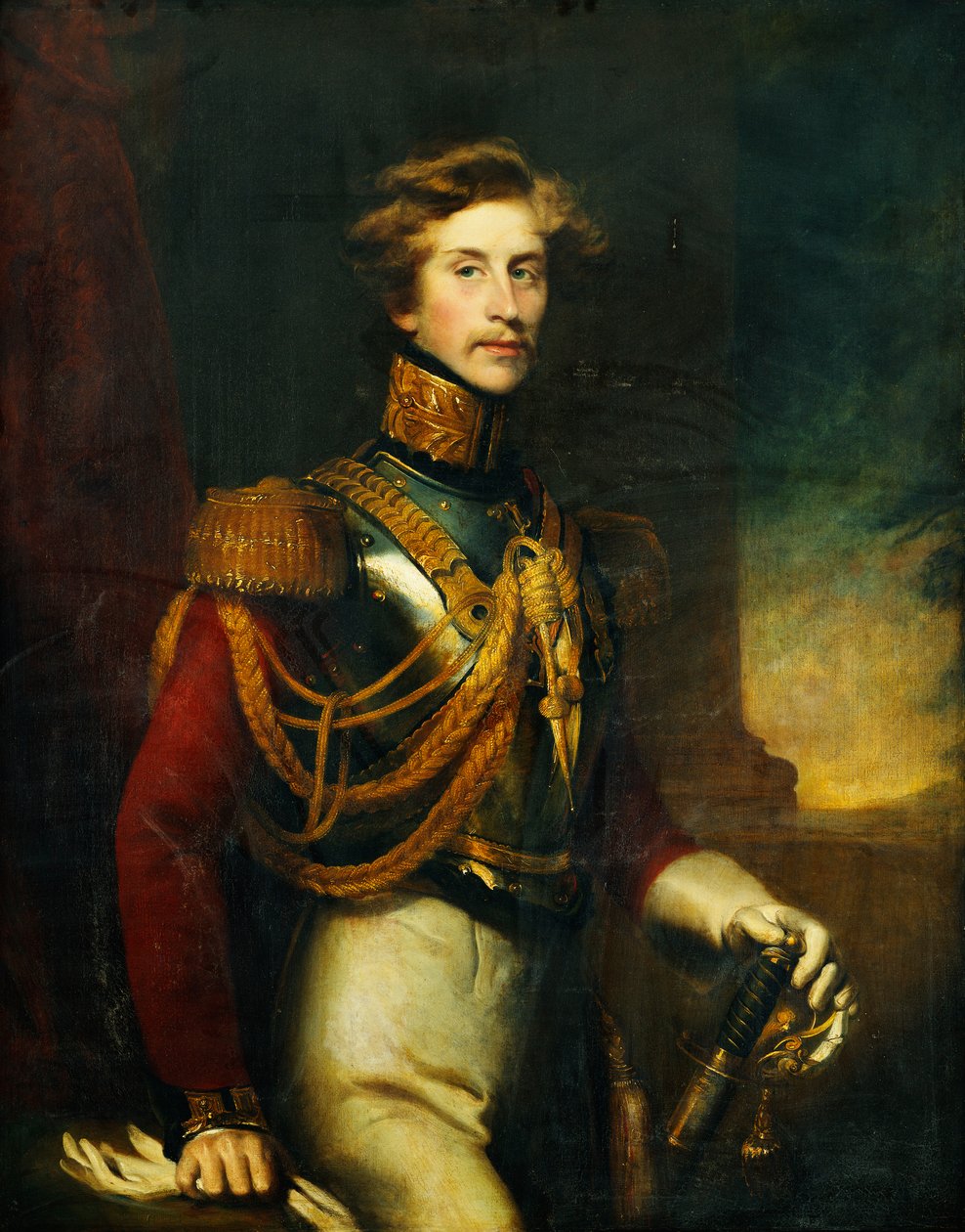 Portret Arthura Vansittarta, długość 3/4, w mundurze ratowników, autorstwa James Godsell Middleton