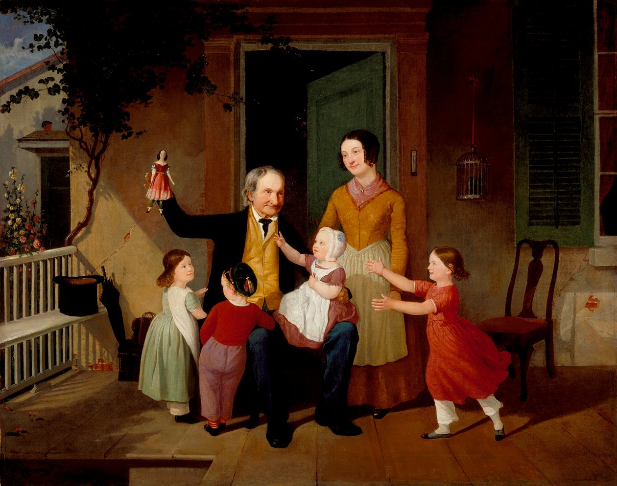 Wizyta dziadka, ok. 1850 r. autorstwa James Goodwin Clonney