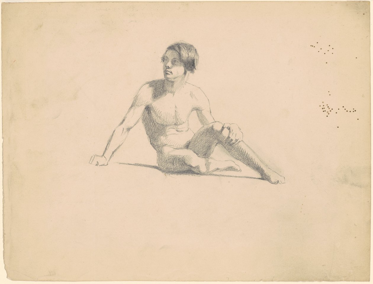 Siedzący Mężczyzna Nude [recto] autorstwa James Goodwyn Clonney