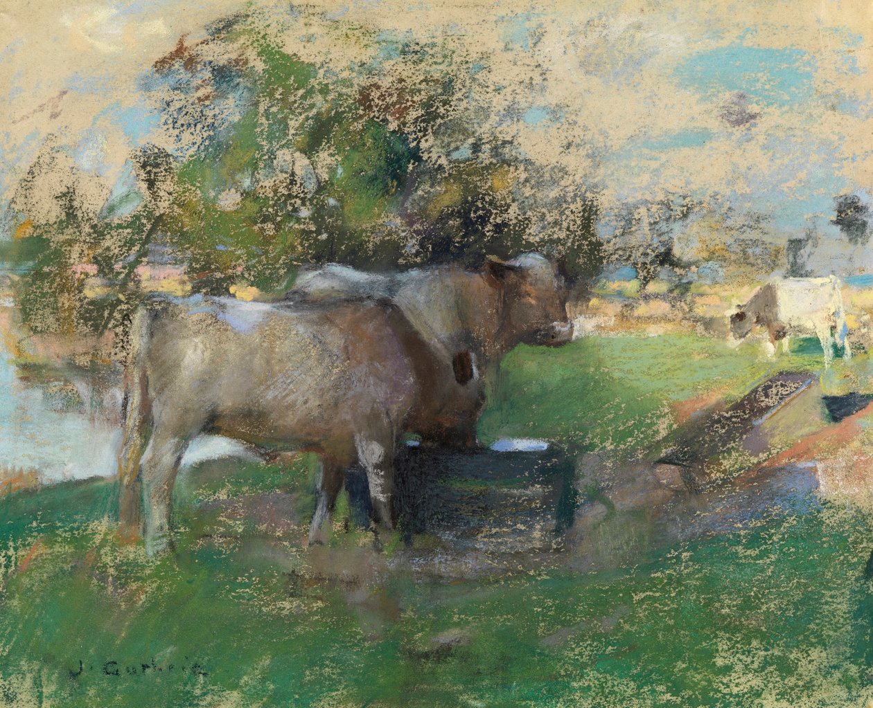 Pastwisko (pastel na papierze) autorstwa James Guthrie