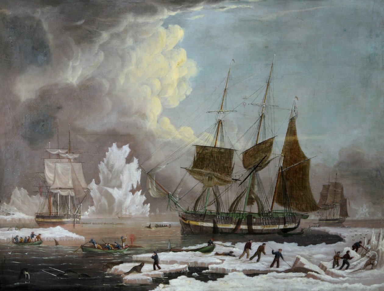 Hull Whaler, "Harmony" (olej na płótnie) autorstwa James H. Wheldon