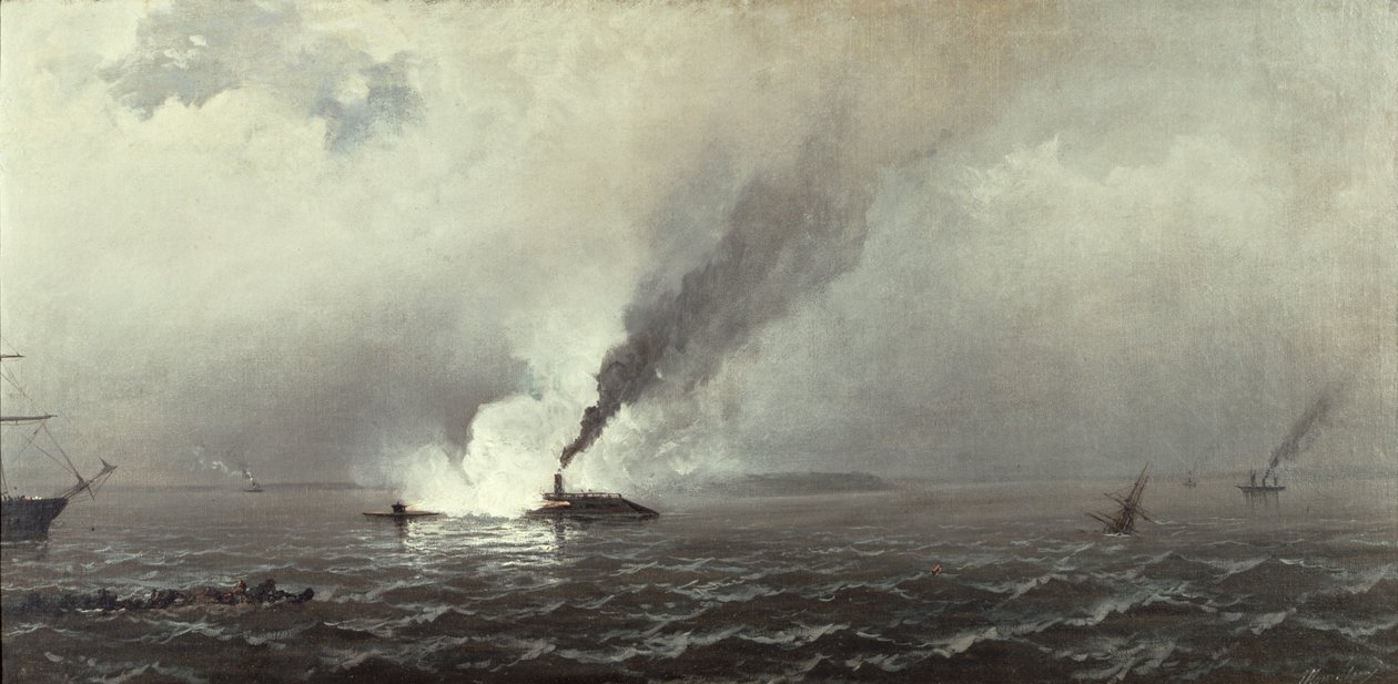 Monitor i Merrimac, 1874-75 autorstwa James Hamilton