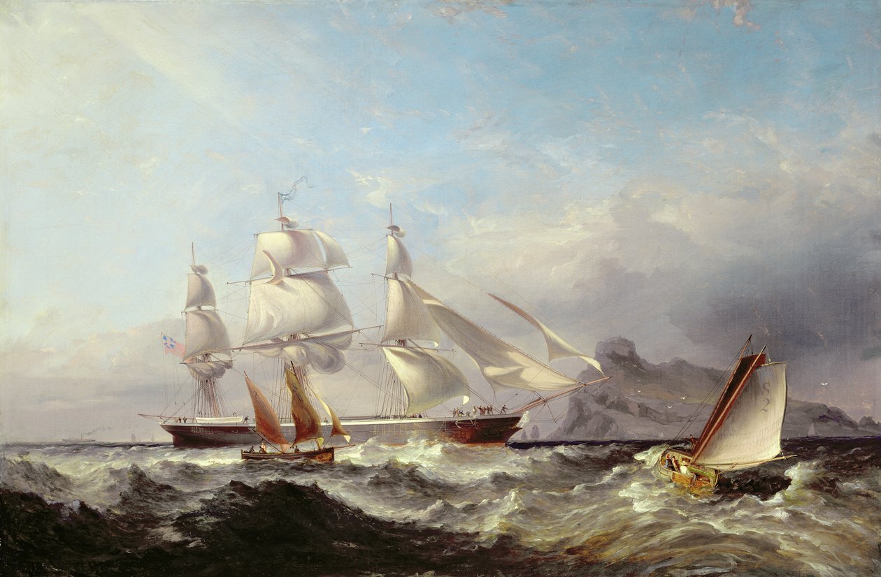 Statek Clipper z latarni morskiej Mumbles, Swansea autorstwa James Harris of Swansea
