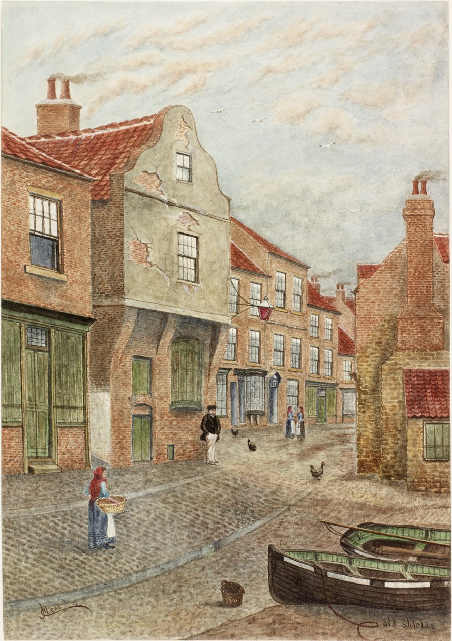 Old Shields (akwarela, akwarela i ołówek na papierze ułożone na karcie) autorstwa James Henry Cleet