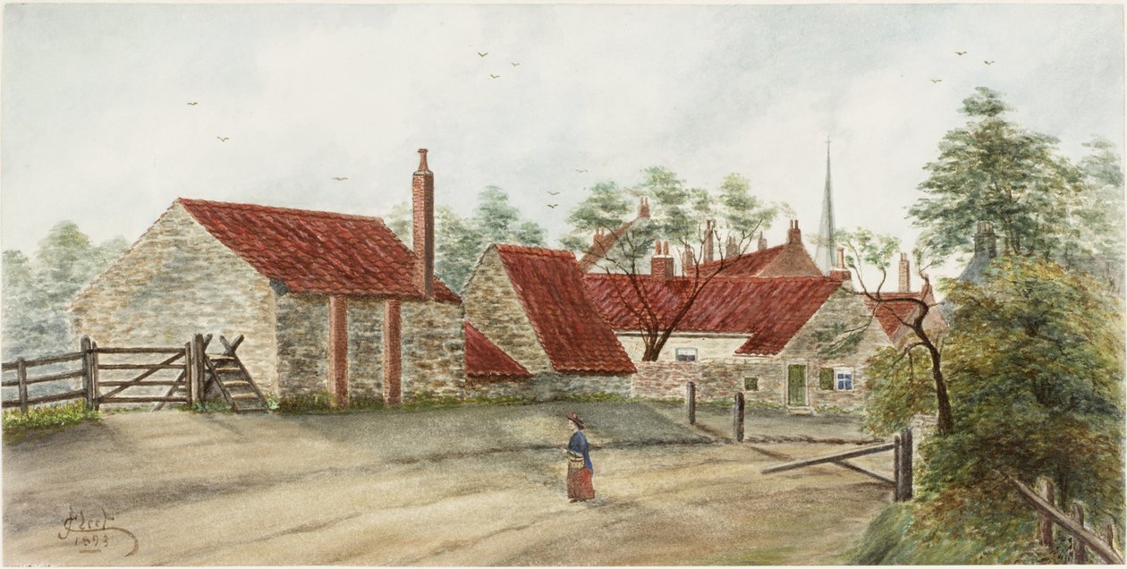 Silkeys Lane, Chirton, Northumberland (akwarela i akwarela na papierze) autorstwa James Henry Cleet