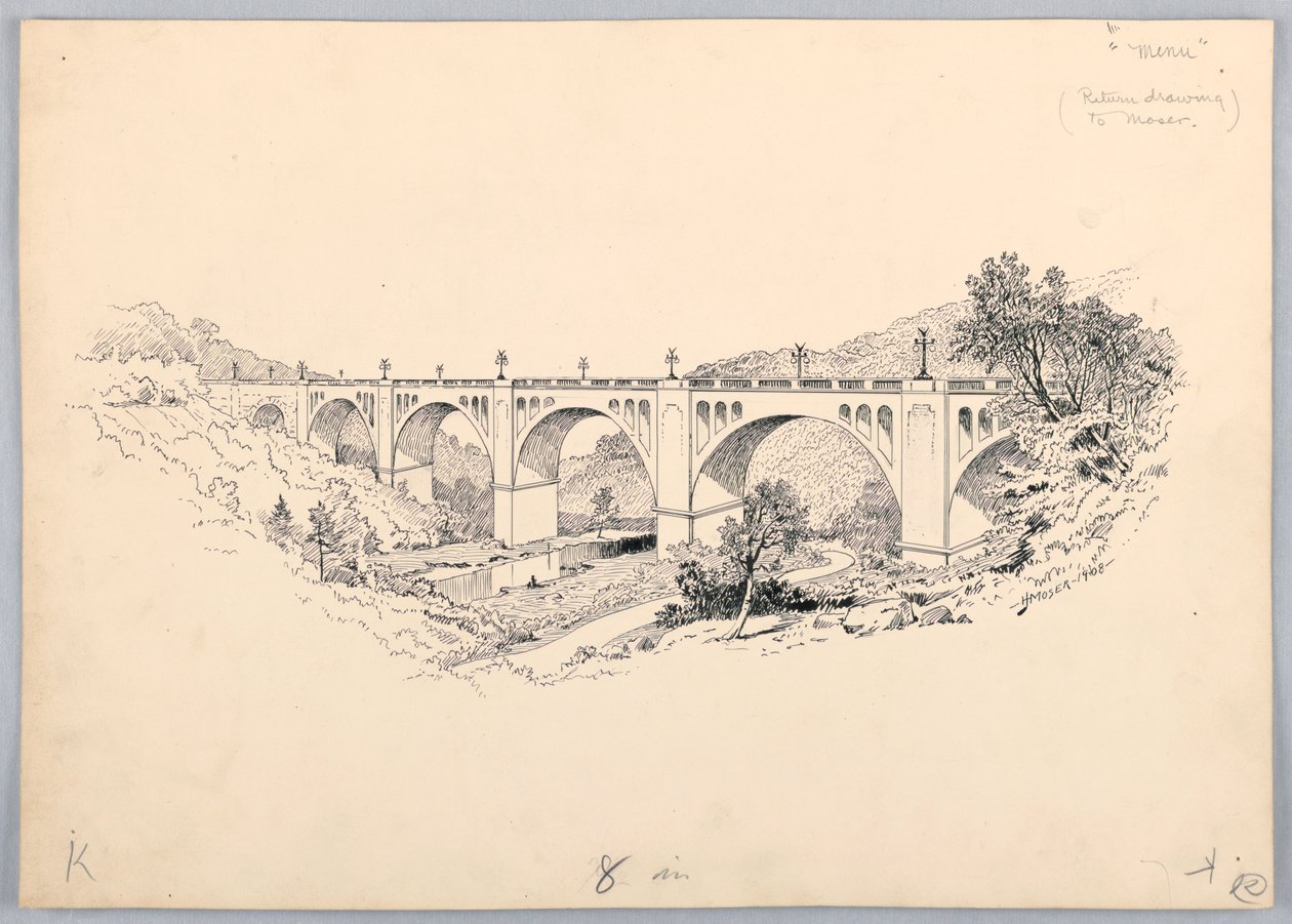 Most, projekt na kolację w Waszyngtonie, 13 maja 1908 r. autorstwa James Henry Moser