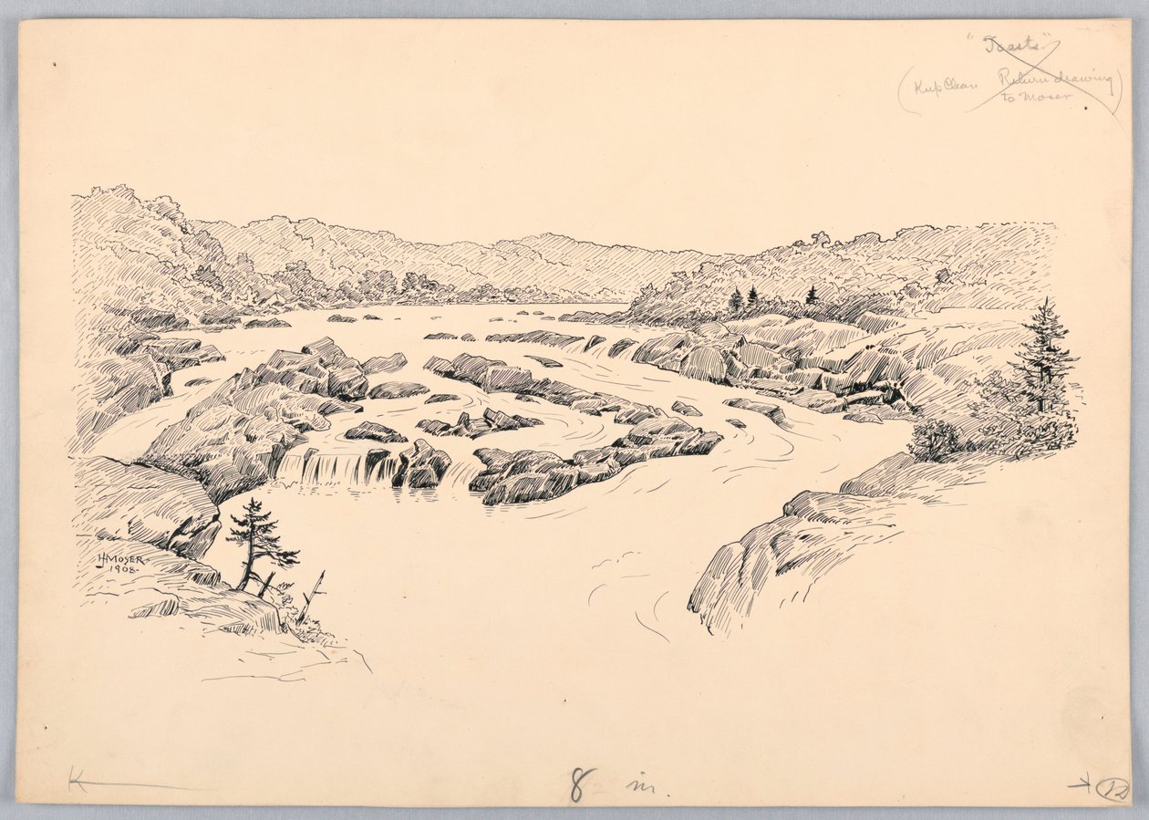 River Rapids, projekt na kolację w Waszyngtonie, 13 maja 1908 r autorstwa James Henry Moser