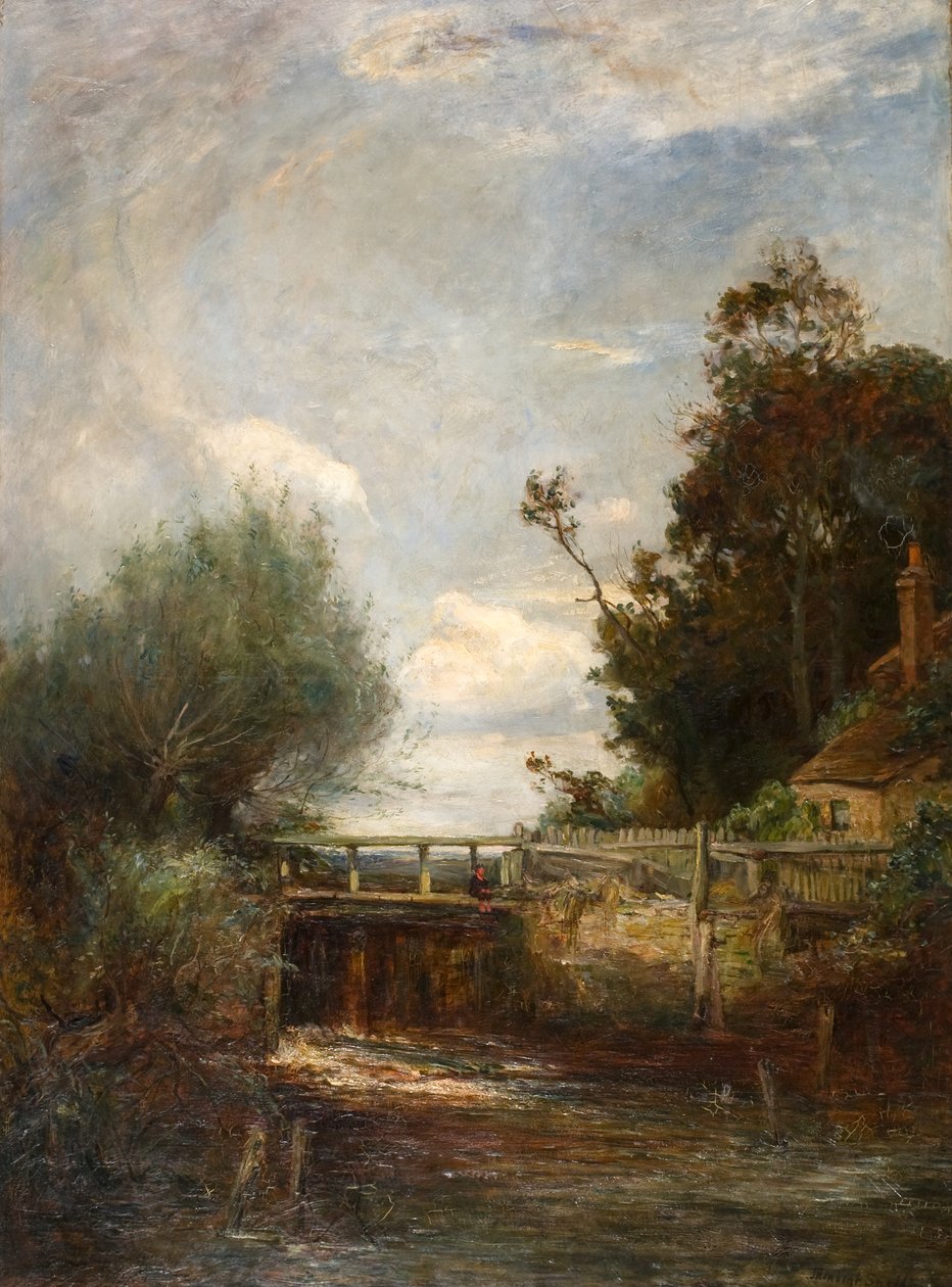 Zamek na rzece Colne (olej na płótnie) autorstwa James Herbet Snell