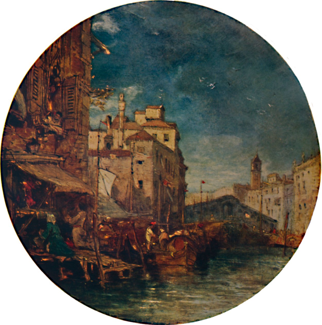 Widok na Canal Grande, Wenecja, z Rialto w oddali, ok. 1850, 1935 autorstwa James Holland
