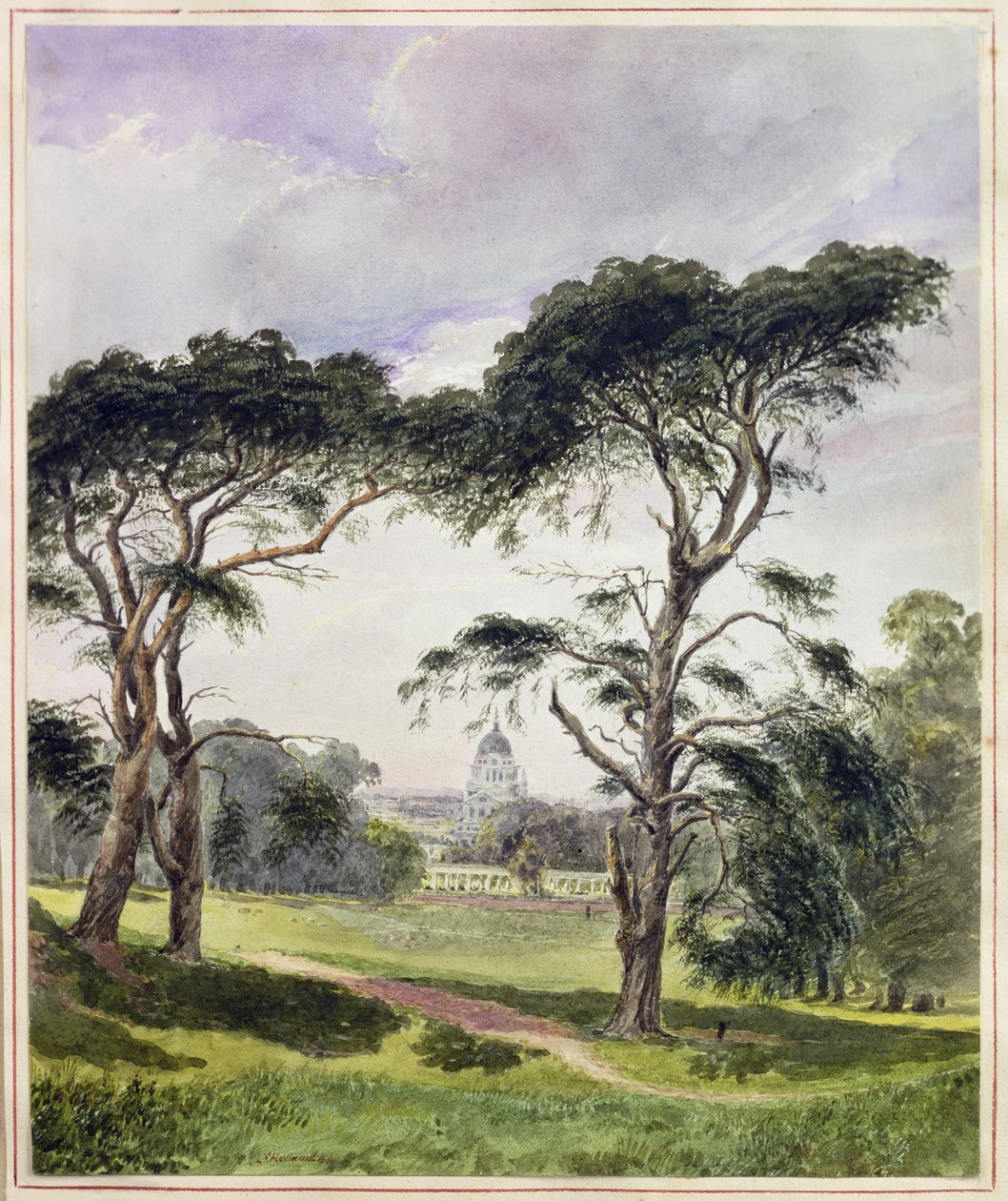 Greenwich Hospital z Greenwich (akwarela na papierze) autorstwa James Holland