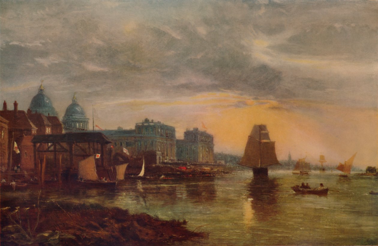 Szpital Greenwich od strony rzeki, 1854, 1935 autorstwa James Holland
