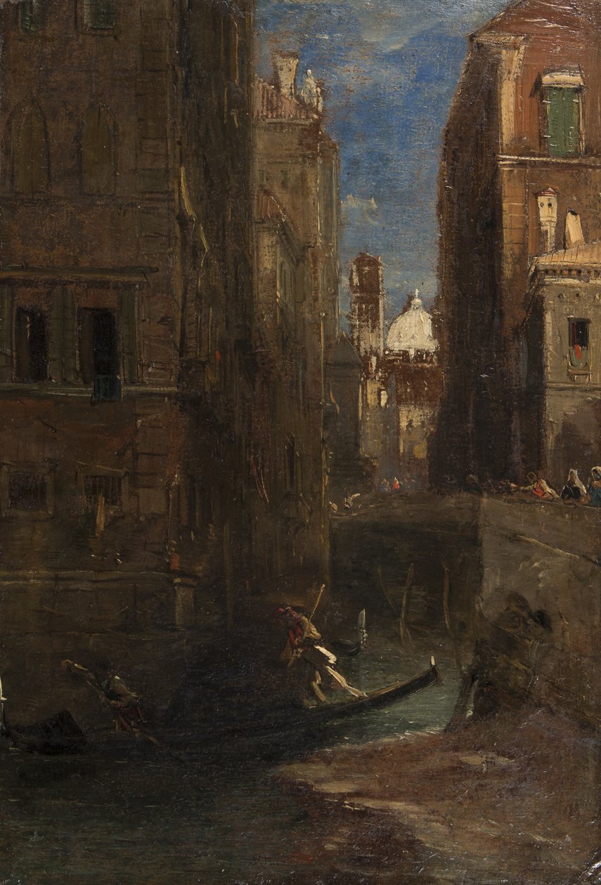Patrząc w stronę San Giorgio dei Greci, Wenecja, 1844 (olej na karcie) autorstwa James Holland
