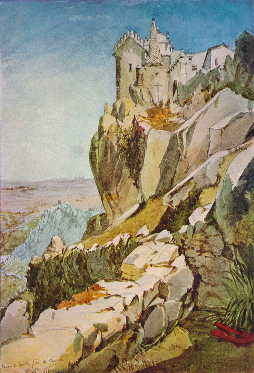 Szkic w Portugalii, Zamek Maurów z Penha, Zamek Maurów, Mafra, 1837 autorstwa James Holland