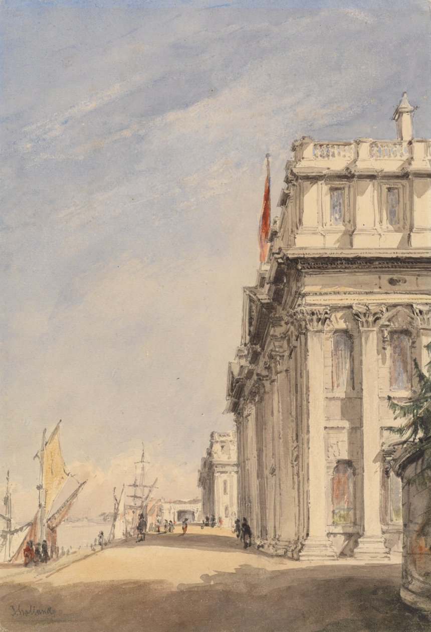 Fasada Royal Naval College w Greenwich autorstwa James Holland
