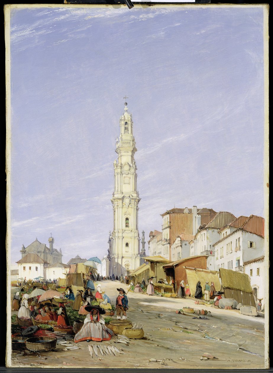 Wieża Clerigos, Porto, Portugalia, 1837 autorstwa James Holland