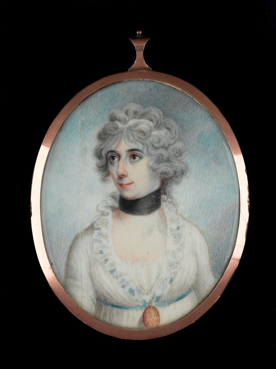 Niezidentyfikowana dama (1801-1881), ok. 1820 (akwarela na kości słoniowej) autorstwa James Holmes