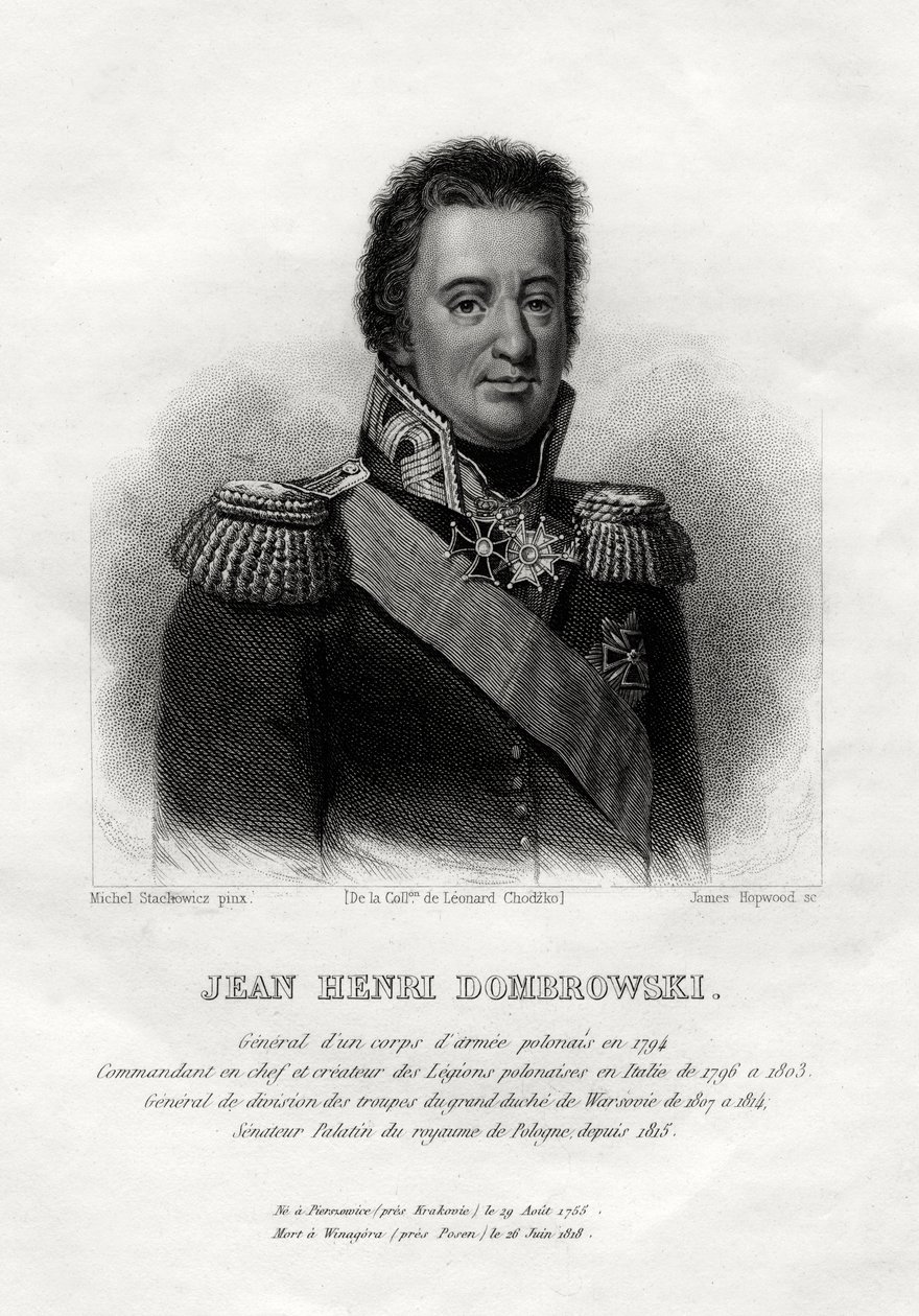 Jean Henri Dombrowski, polski dowódca wojskowy, 1845 autorstwa James Hopwood