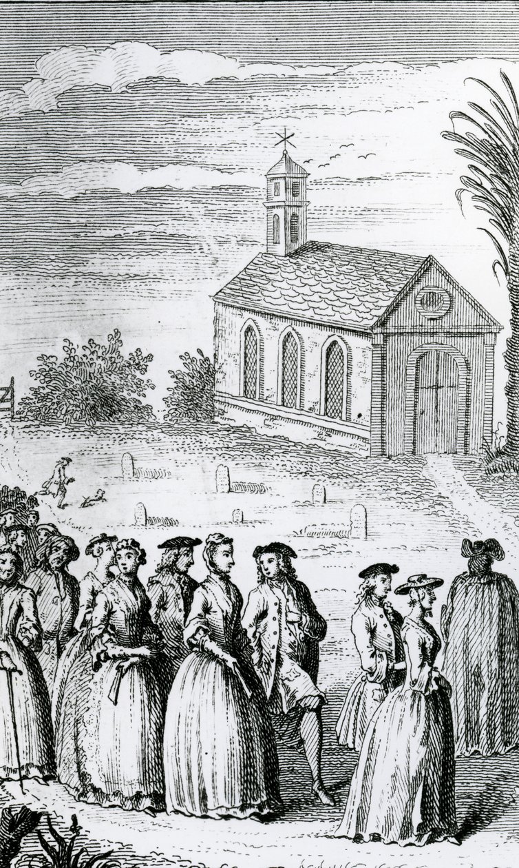 Ilustracja z „Historii przygód Josepha Andrewsa i jego przyjaciela pana Abrahama Adamsa” Henry’ego Fieldinga, wydanej w 1742 roku autorstwa James Hulett