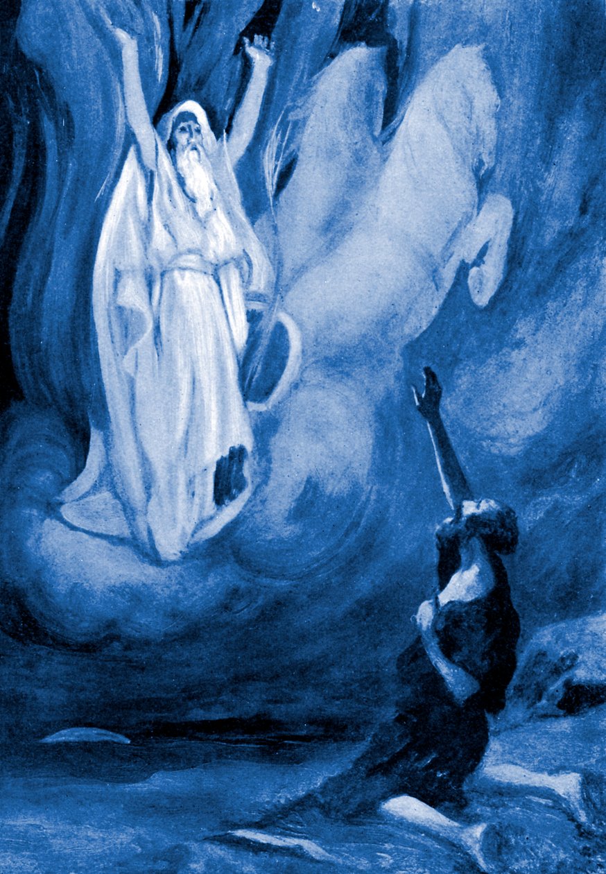 Eliasz wjeżdża w rydwanie ognia - Biblia autorstwa James Jacques Joseph (after) Tissot