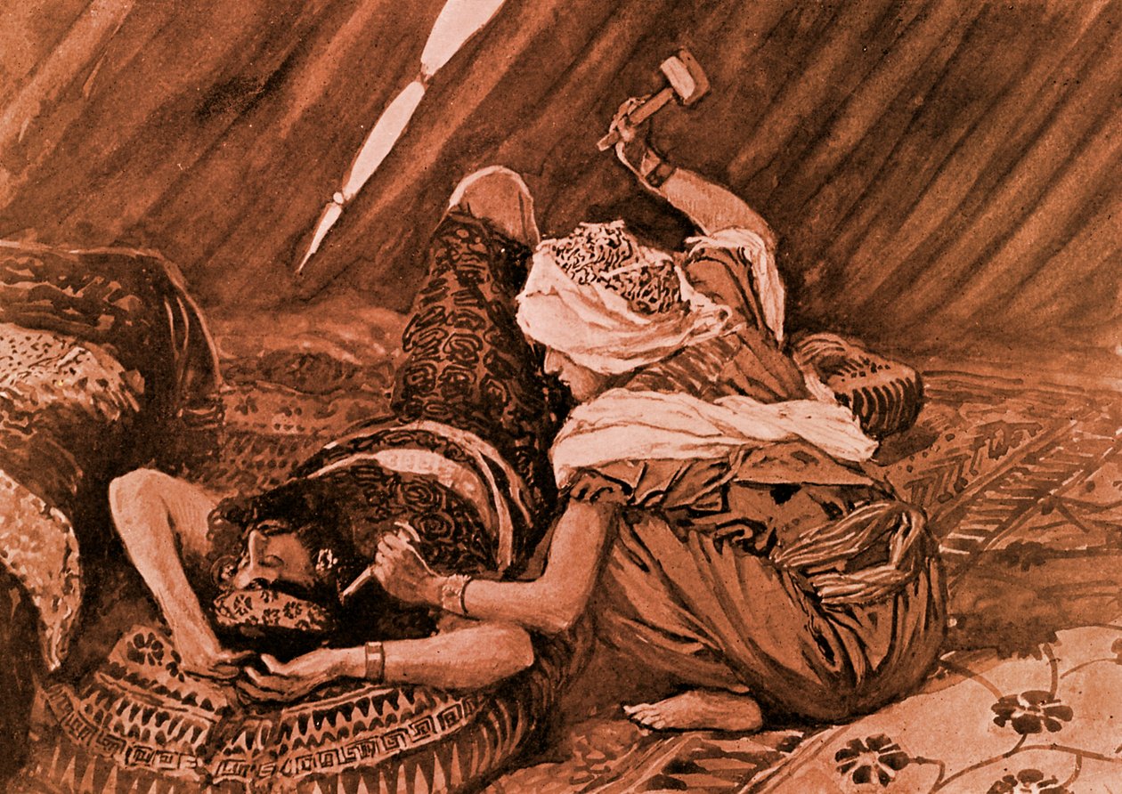 "Jael uderzyła Siserę i zabiła go" autorstwa J Jamesa Tissota autorstwa James Jacques Joseph (after) Tissot