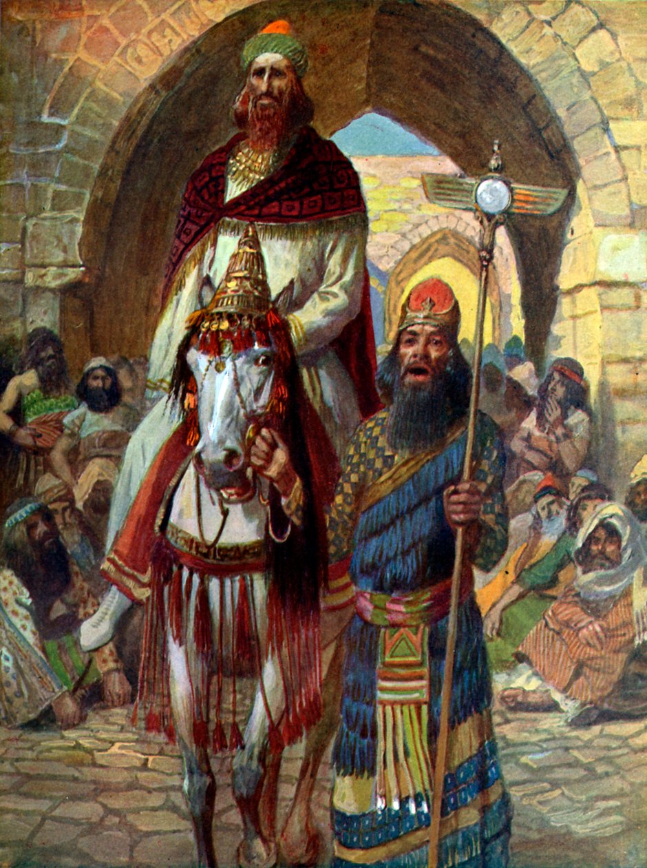 Triumf Mordocheusza autorstwa J Jamesa Tissota - Biblia autorstwa James Jacques Joseph (after) Tissot