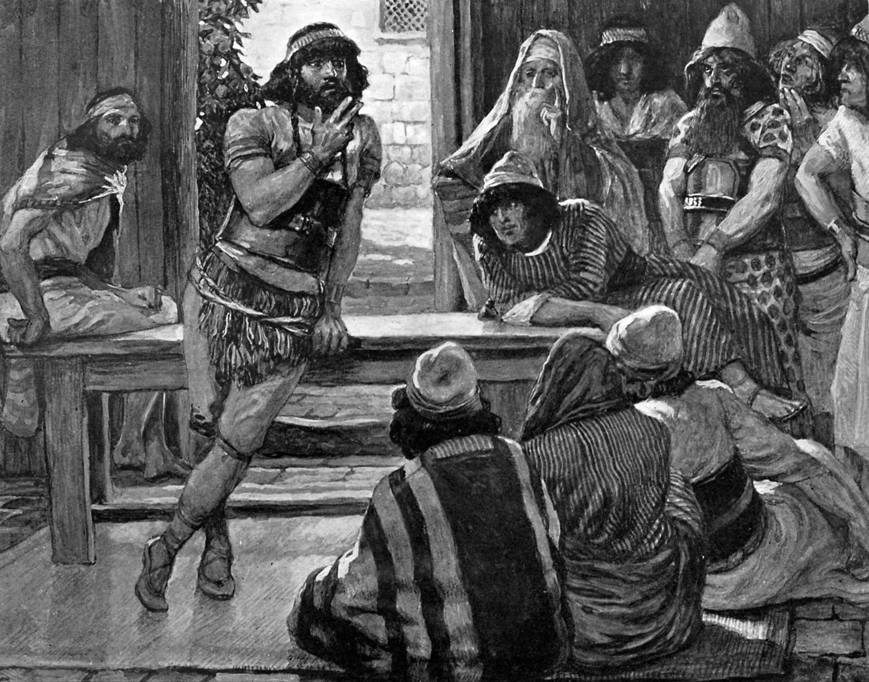 Samson zadaje zagadkę Tissota - Biblia autorstwa James Jacques Joseph (after) Tissot