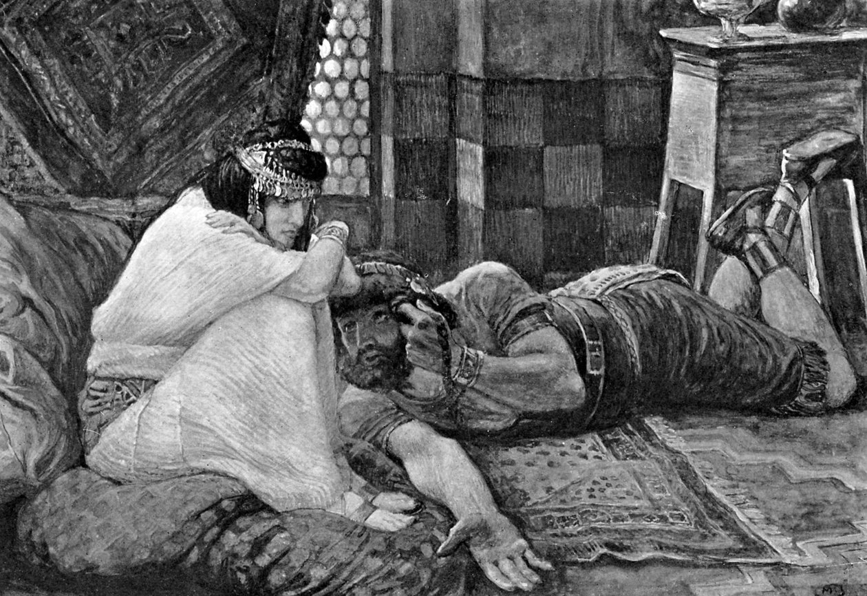 Samson ujawnia swój sekret Dalili - Biblia autorstwa James Jacques Joseph (after) Tissot