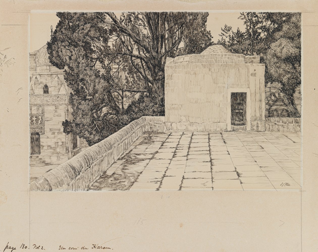 Róg Haram, ilustracja z Życia naszego Pana Jezusa Chrystusa (tusz i grafit na tekturze) autorstwa James Jacques Joseph Tissot