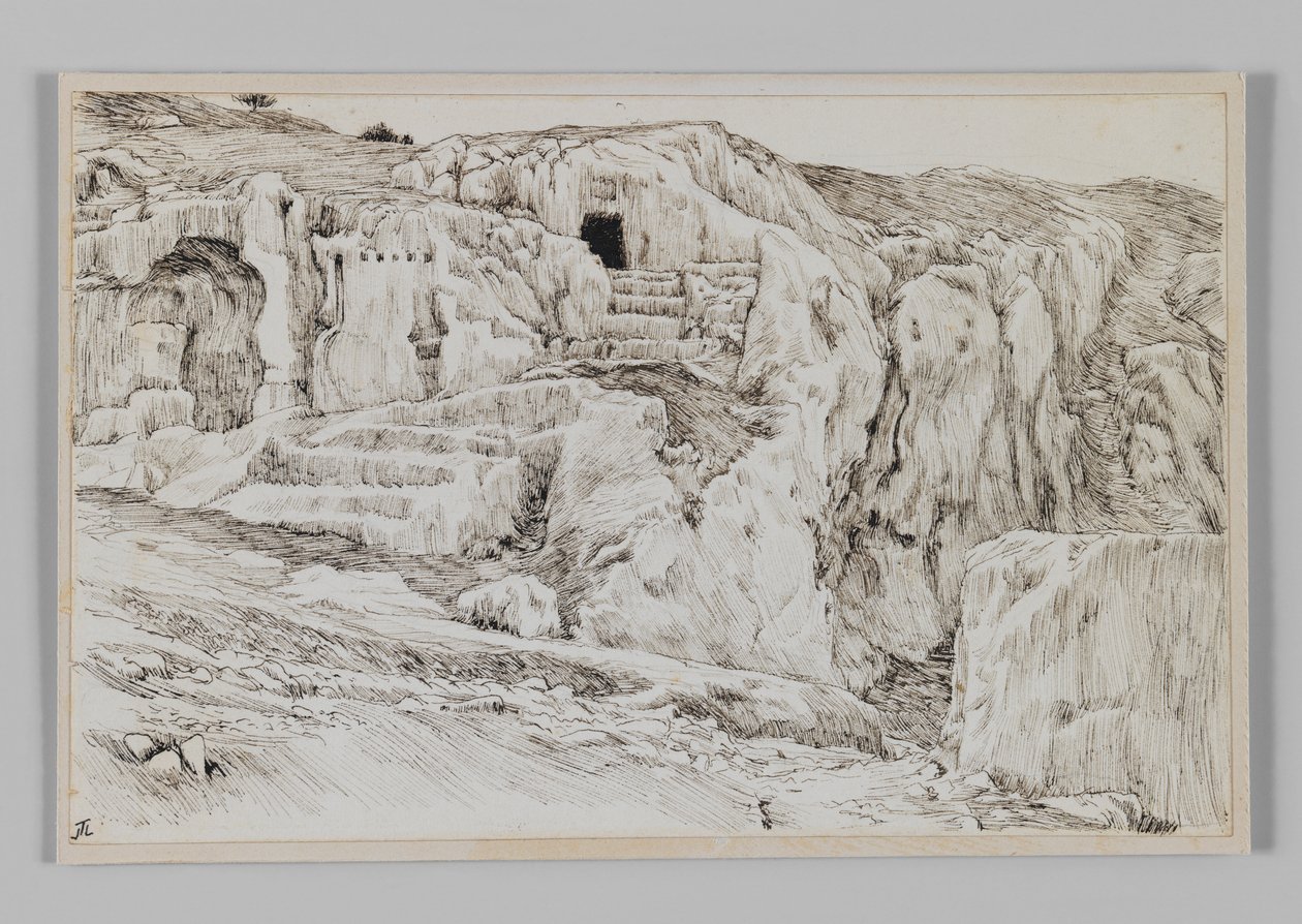 Starożytne grobowce, Dolina Hinnoma, ilustracja z Życia naszego Pana Jezusa Chrystusa autorstwa James Jacques Joseph Tissot