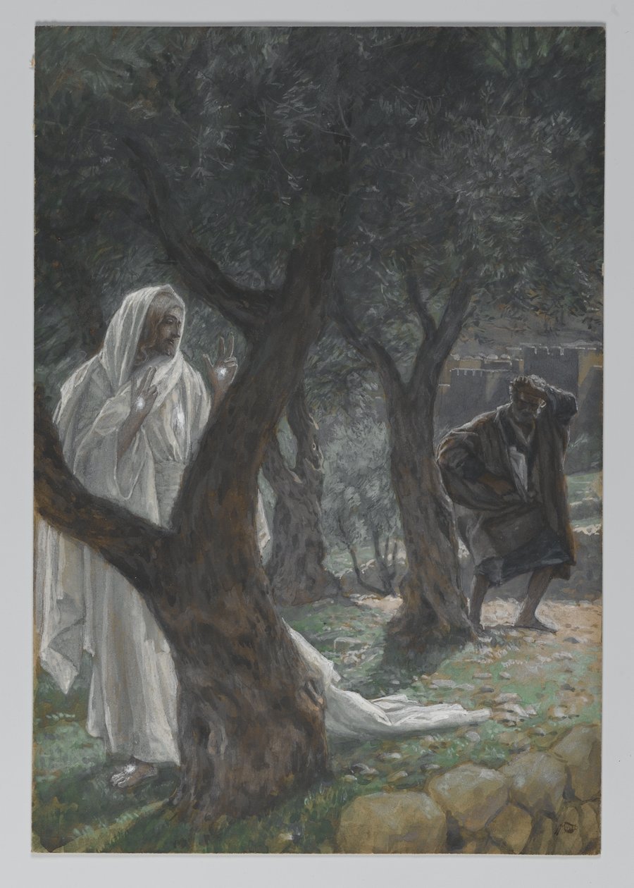 Objawienie się naszego Pana św. Piotrowi, ilustracja z Życia Pana naszego Jezusa Chrystusa, 1886-94 (wc nad grafitem na papierze) autorstwa James Jacques Joseph Tissot
