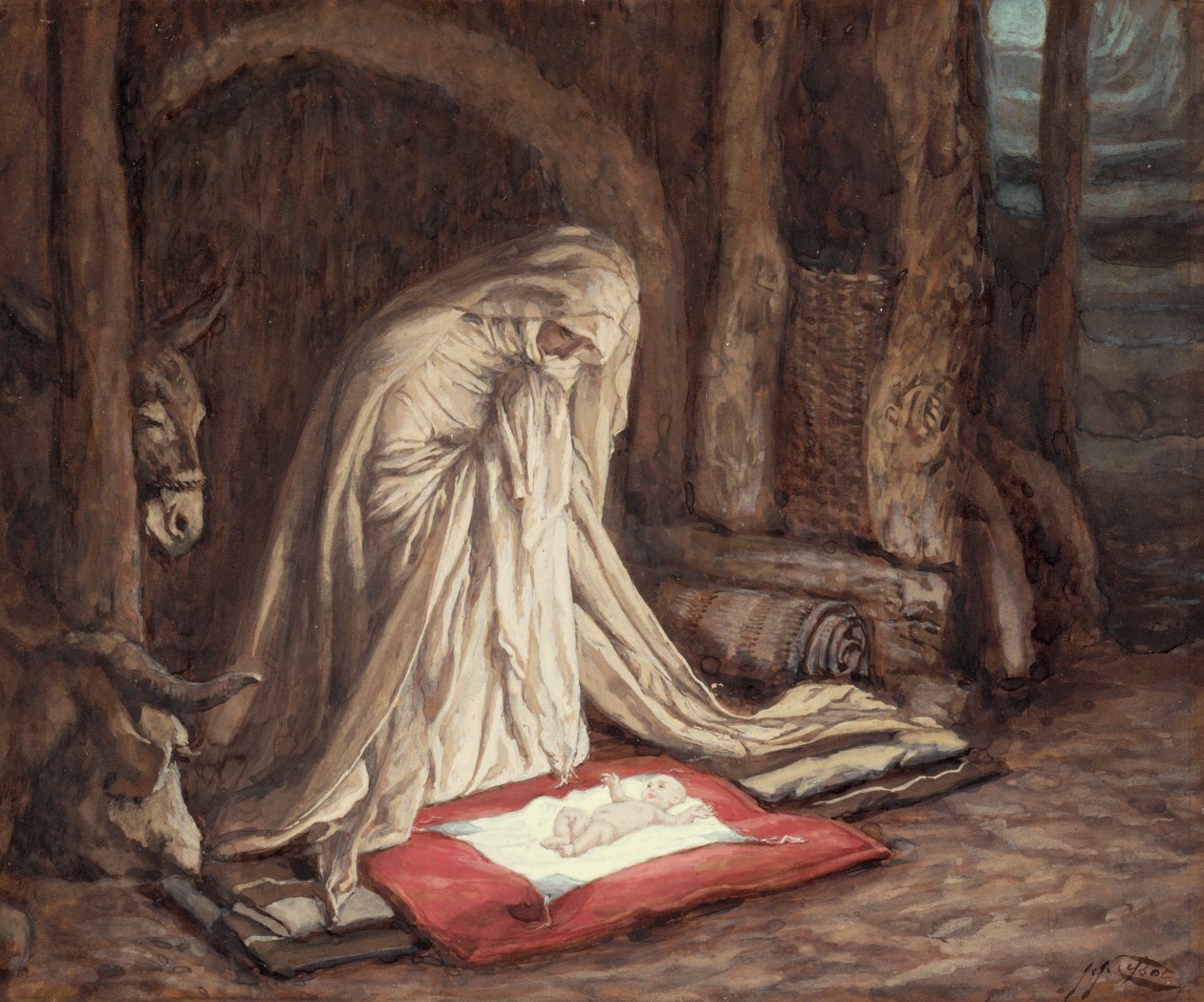 Narodziny naszego Pana Jezusa Chrystusa, ilustracja do Życia Chrystusa, ok. 1886-94 (gwasz na tekturze) autorstwa James Jacques Joseph Tissot