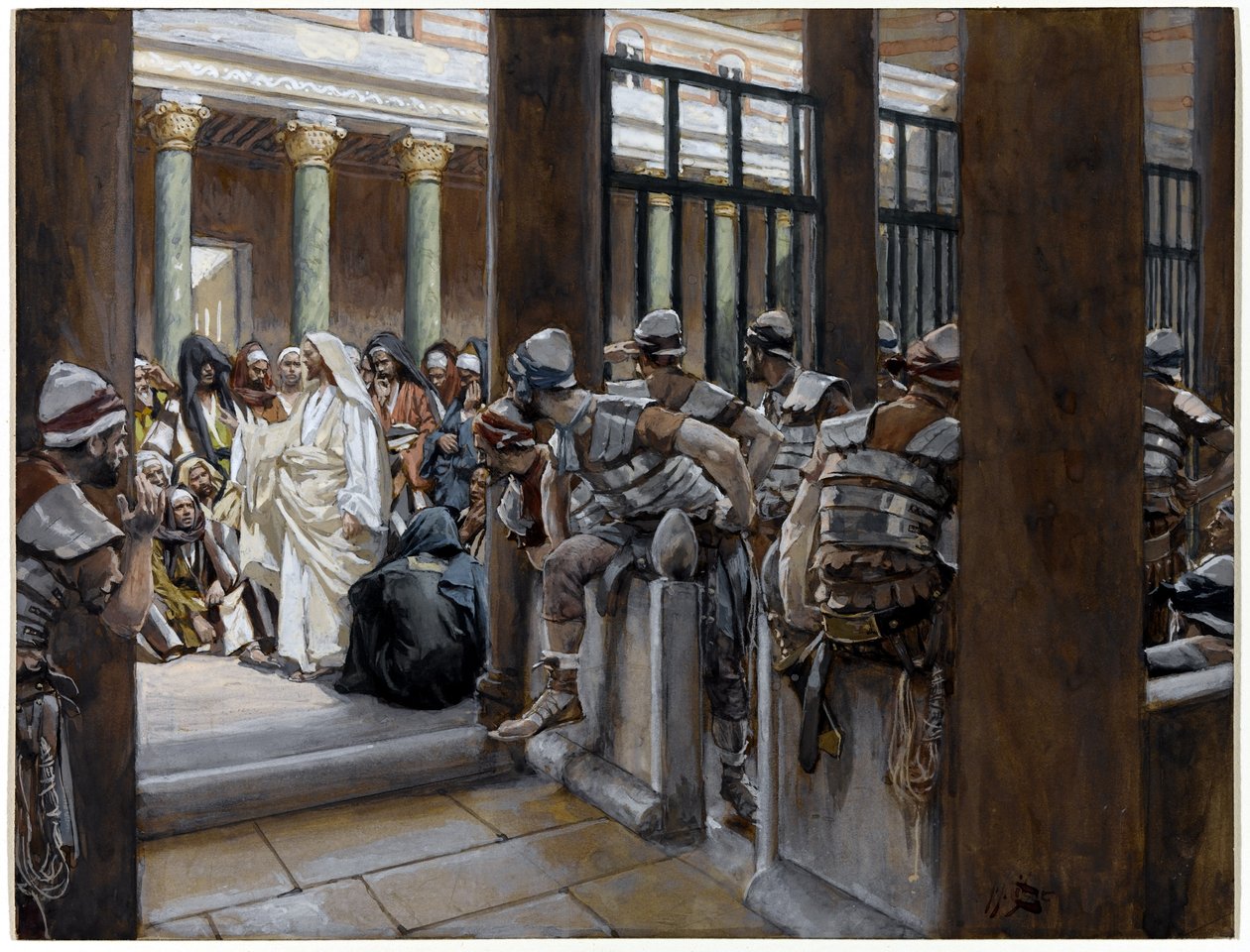 Ale nikt nie podniósł na niego rąk, ilustracja do Życia Chrystusa, ok. 1884-96 (toaleta i gwasz na tekturze) autorstwa James Jacques Joseph Tissot