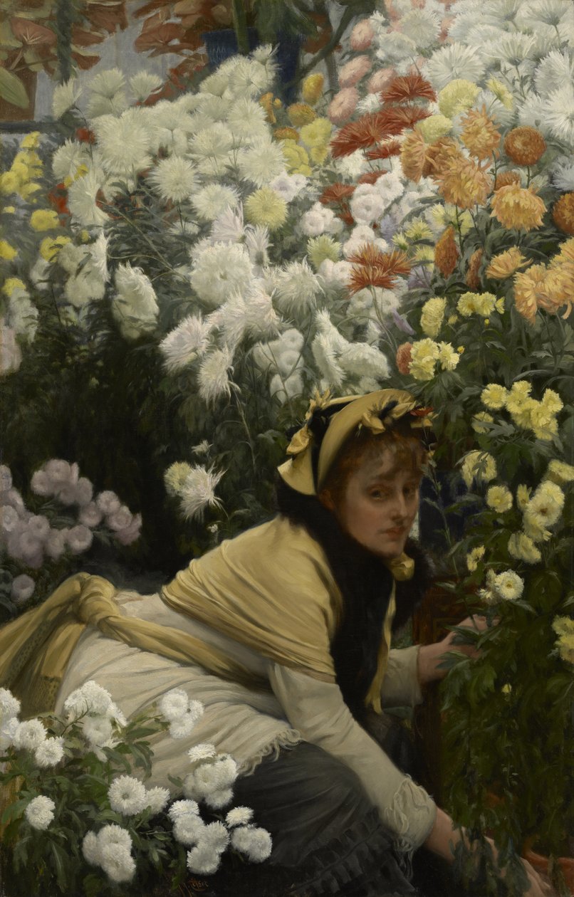 Chryzantemy, ok. 1874-76 autorstwa James Jacques Joseph Tissot