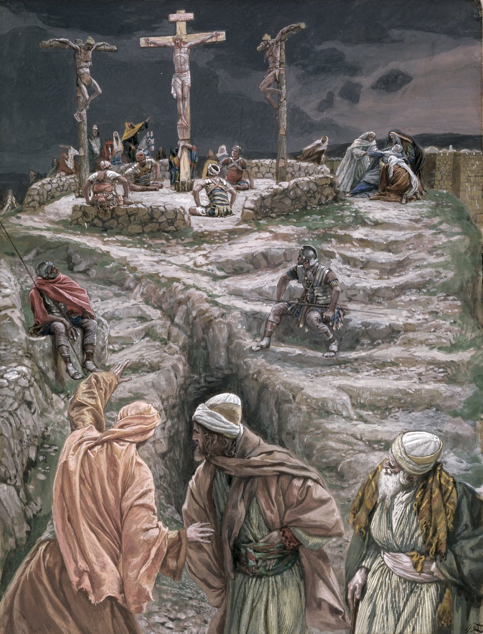 Eloi Eloi Lama Sabacthani, ilustracja do Życia Chrystusa, ok. 1884-96 (toaleta i gwasz na tekturze) autorstwa James Jacques Joseph Tissot