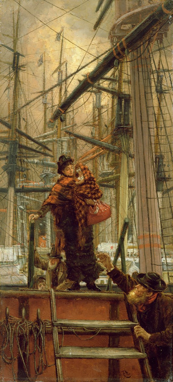 Emigranci, ok. 1879 (olej na papierze ułożony na desce) autorstwa James Jacques Joseph Tissot