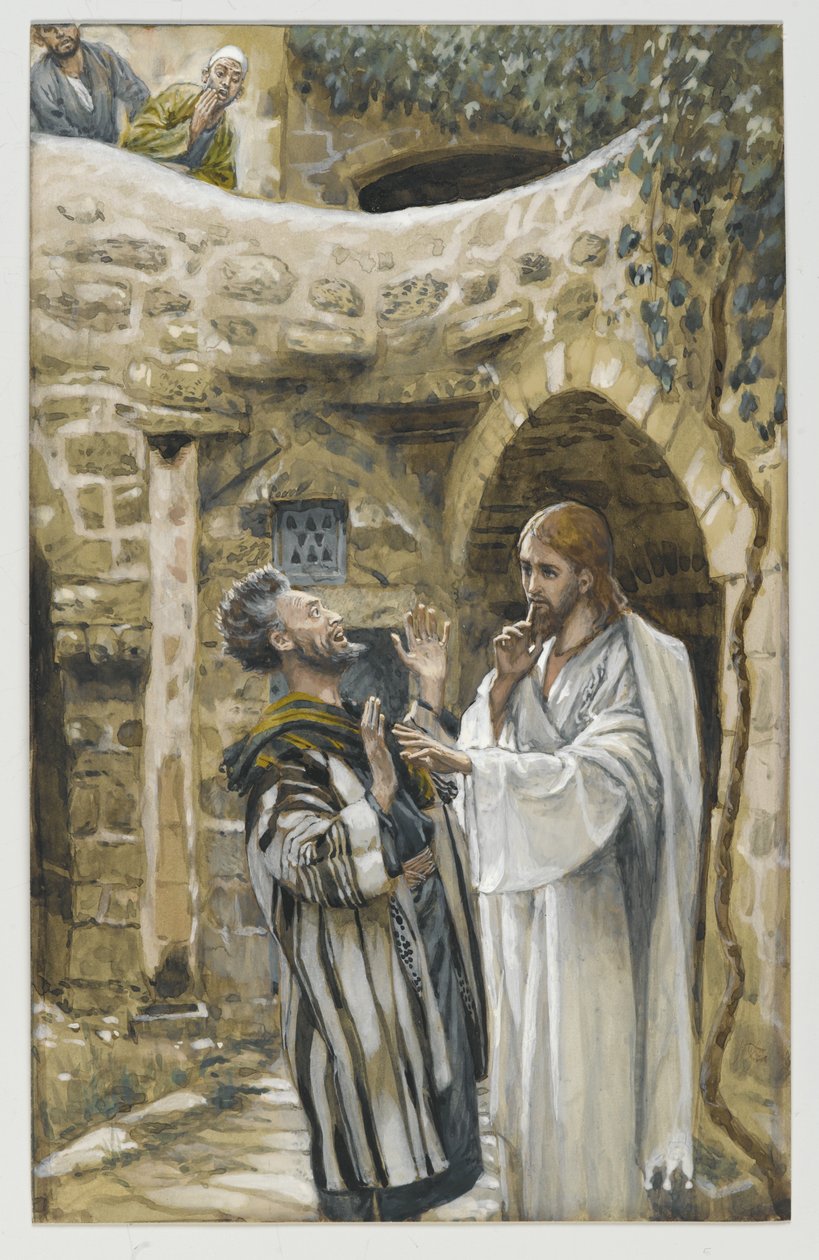 Jezus uzdrawia niemego opętanego, ilustracja z Życia naszego Pana Jezusa Chrystusa (wc nad grafitem na papierze) autorstwa James Jacques Joseph Tissot